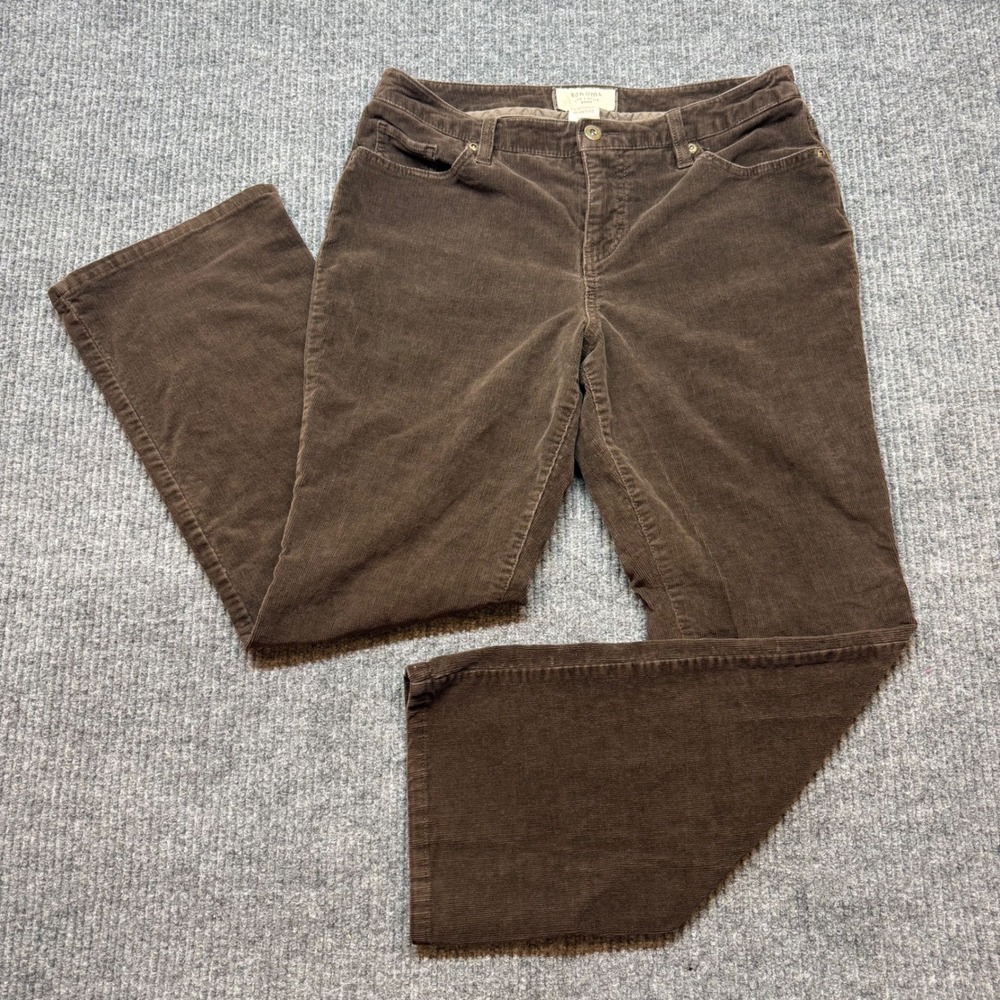 Sonoma Brown Corduroy Pants Size 10 Petite Straight Leg Mid Rise Casual